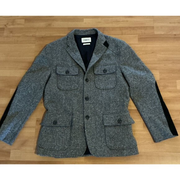 Operations NYC Men's Tweed Wool Blend Blazer 44R Gray Sport‎ Coat Elbow Patches - Picture 4 of 13